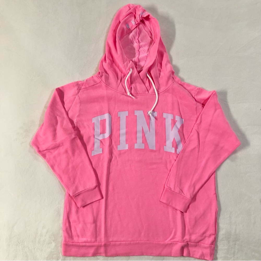 Victoria’s Secret PINK Y2K Classic Cotton Lounge Logo Hoodie Sweatshirt L NEW ❤️